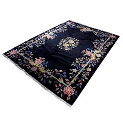 Black Antique Chinese Deco Rug