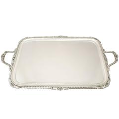 Sterling Silver Two-Handled Tea Tray, Antique George V