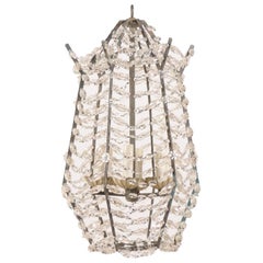 Italian Modern Chandelier with Horizontal Strands of Crystals from Top to Bottom