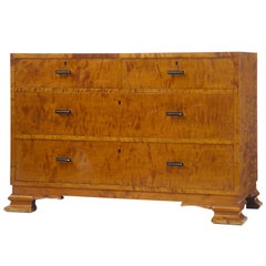 20th Century Later Deco Birch Commode Chest of Drawers