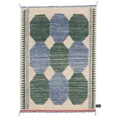 Primitive Weave C Blue/Green #1182 rug Designed by Chiara Andreatti for cc-tapis