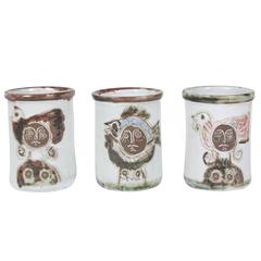 Set of Three Stoneware Pots by Albert Thiry, French, circa 1950 1