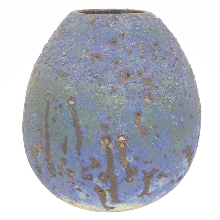 Large HandPainted Terracotta Vase For Sale at 1stdibs