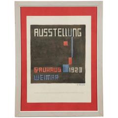 Rare Original Watercolor Project for a Bauhaus Exhibition Poster, P. Keler, 1923