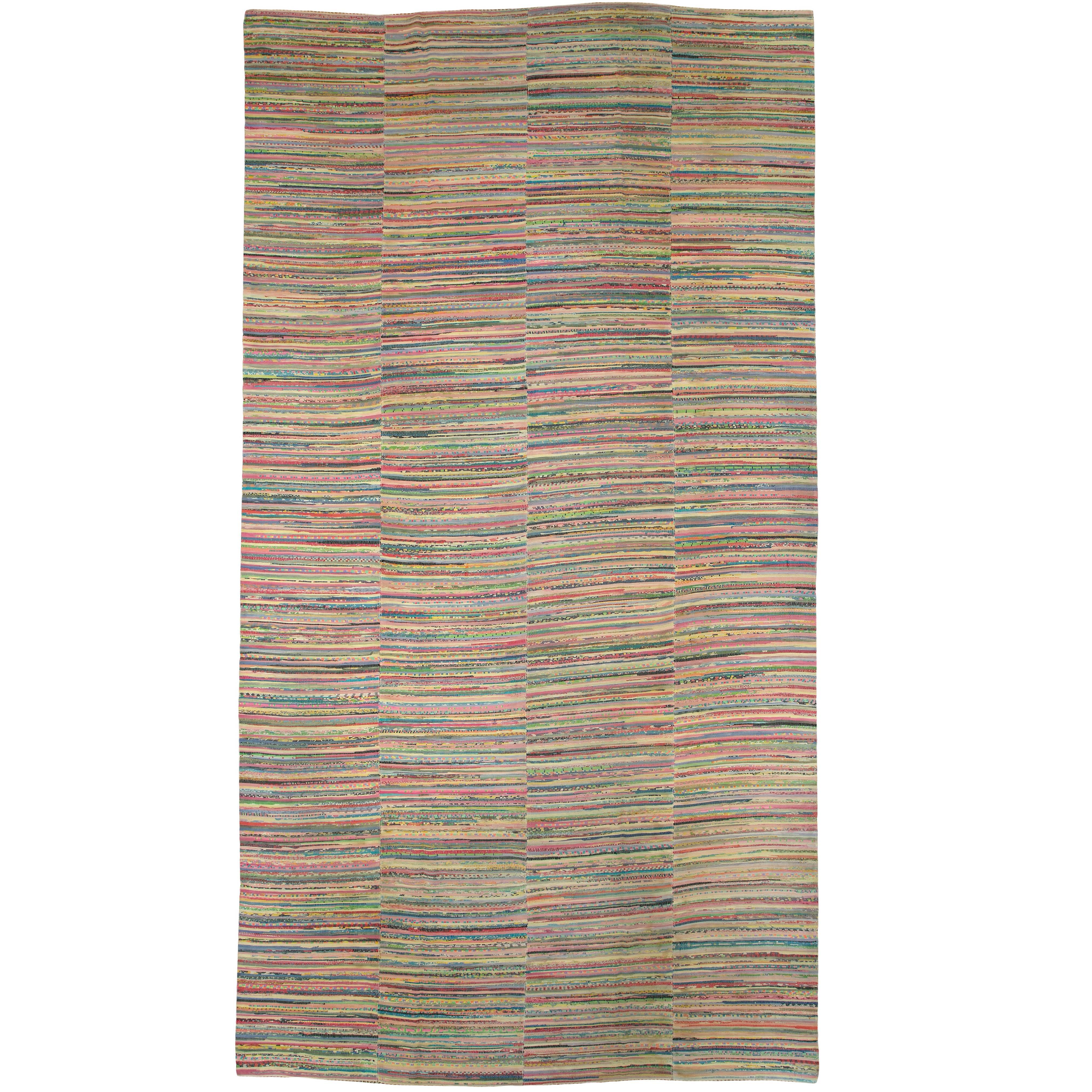 Vintage American Rag Rug For Sale