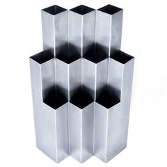 French circa 1970s Stainless Steel Jardinière or Umbrella Holder as Sculpture 2