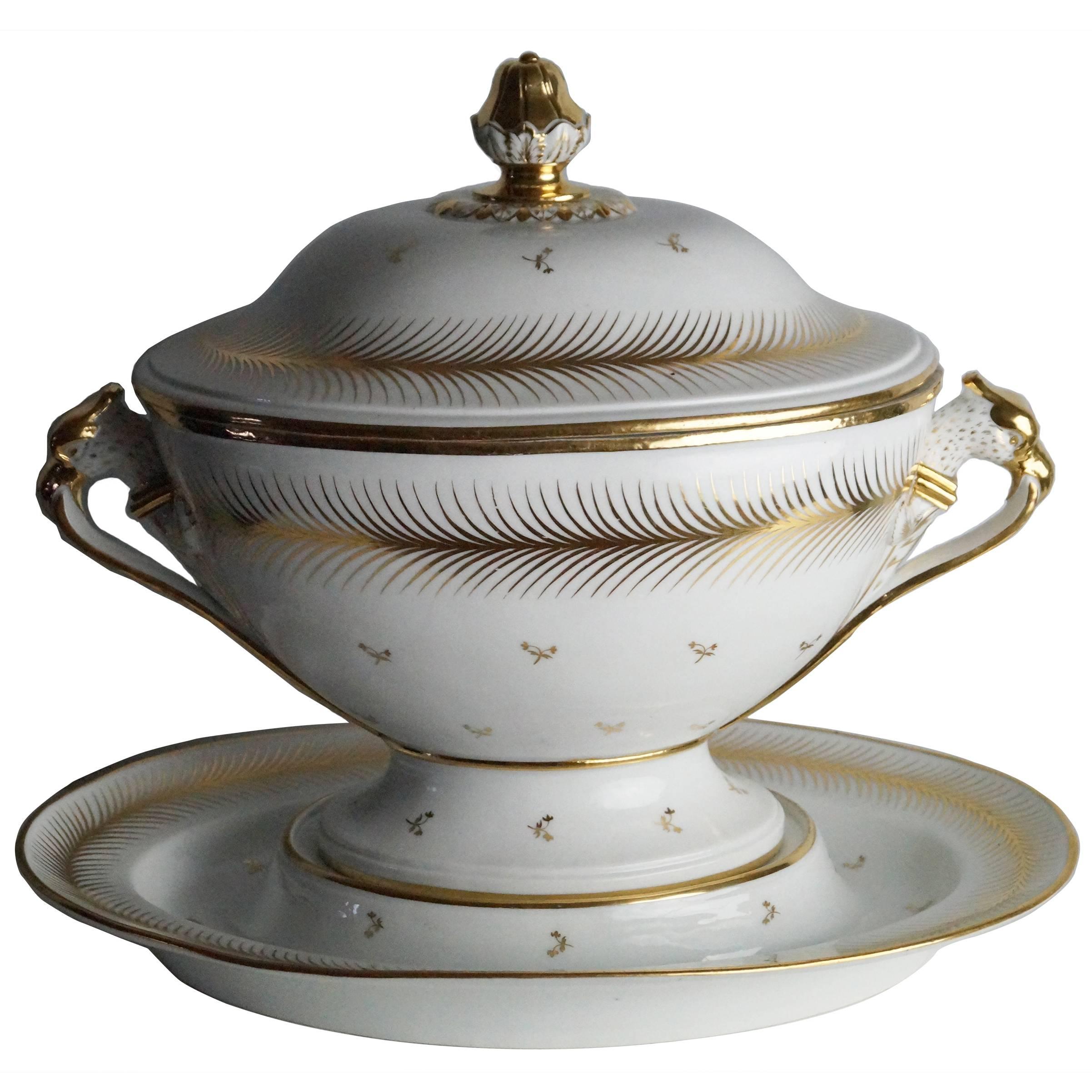 Large Tureen with under Plate, 1800-1820 For Sale