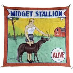 Vintage "Midget Stallion" Carnival Banner