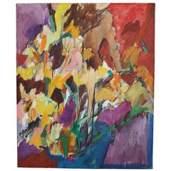 Colorful Modern Abstract Expressionist Oil Painting by Ellie Domsky