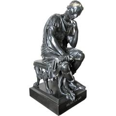 Bronze Figure of Seated Caesar by A. Carrier