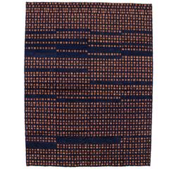 Contemporary Moroccan Style Area Rug in Cobalt Blue