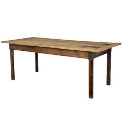 19th Century French Oak and Fruitwood Farmhouse Dining Table