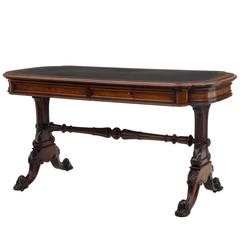 19th Century Leather and Mahogany Writing Table Desk by Johnstone & Jeanes