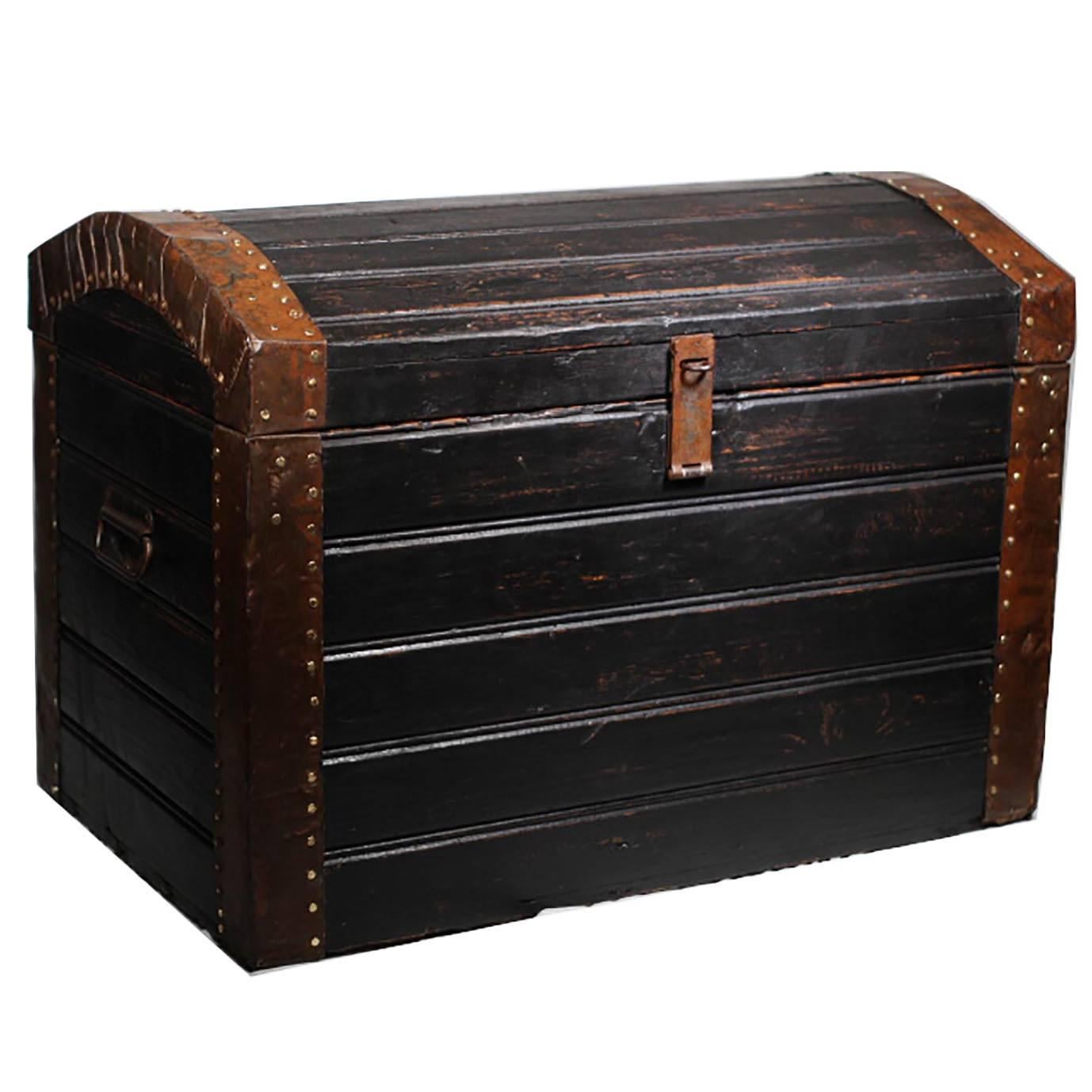19th Century Wood and Metal Trunk