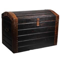 Antique 19th Century Wood and Metal Trunk