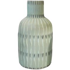 Textured Seafoam Stoneware Vase, Contemporary, Thailand 1