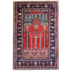 Antique Rugs, Red Handmade Carpet, Caucasian Shirvan Red Oriental Rugs