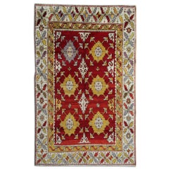 Antique Rugs Red Anatolian Handmade Carpet Turkish Rugs for Sale