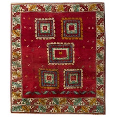 Handmade Carpet Red Antique Rug Oriental Turkish Rug Primitive Living Room Rug