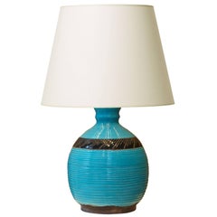 Large Kéramos Lamp with Carved Textures and Saturated Glazing