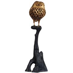 Vintage Mid-Century Gilt Owl Lantern