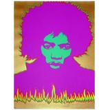 Signed and Numbered Silk Screen Print of Jimmy Hendrix by Larry Smart