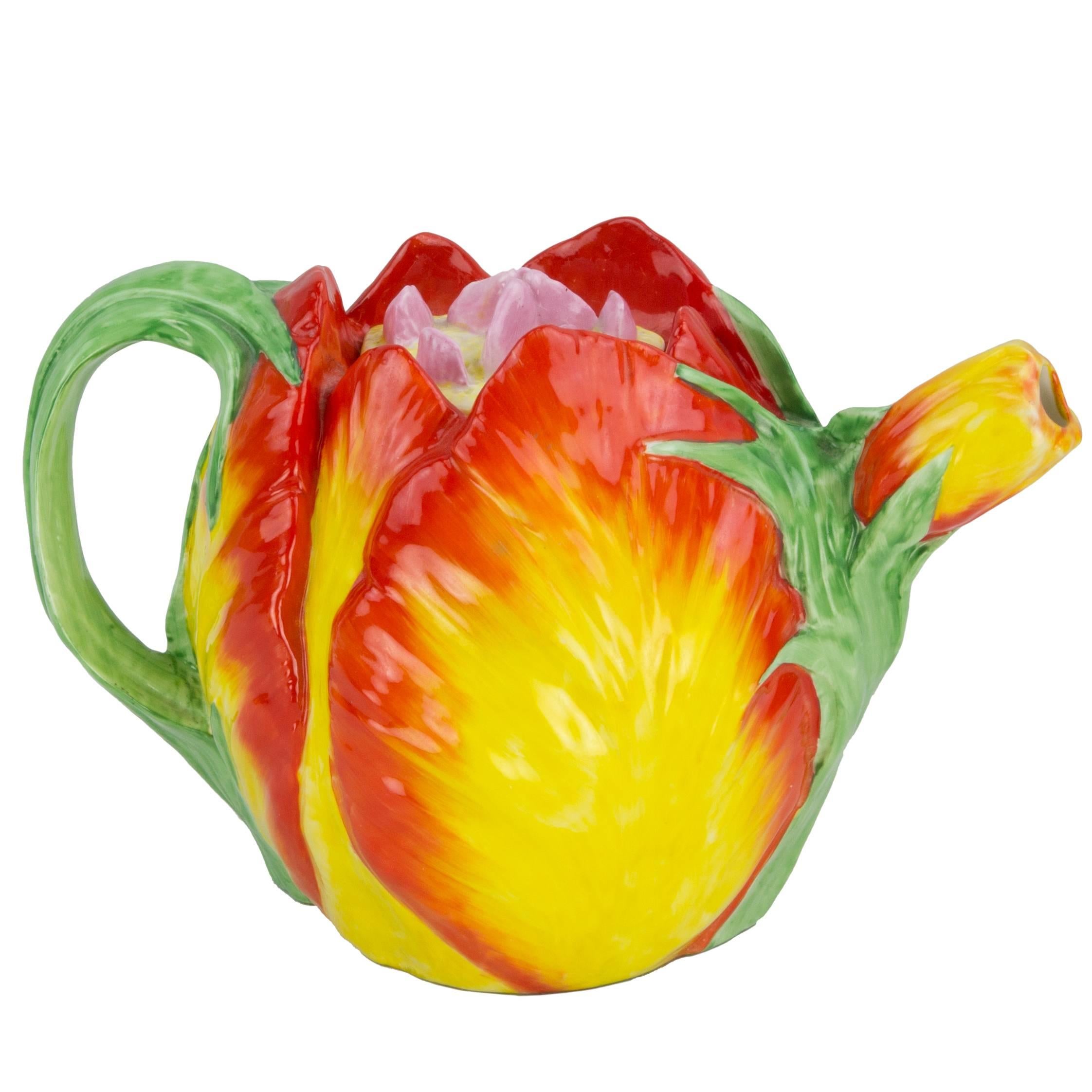 Staffordshire Fine Ceramics Tulip Teapot Flower Collection England, circa 1960s