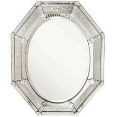 Vintage An Octagonal Venetian Mirror 