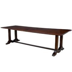 Antique Large 19th Century Hardwood Refectory Dining Table