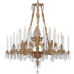 French 19th Century Renaissance Style Ormolu and Baccarat Crystal Chandelier