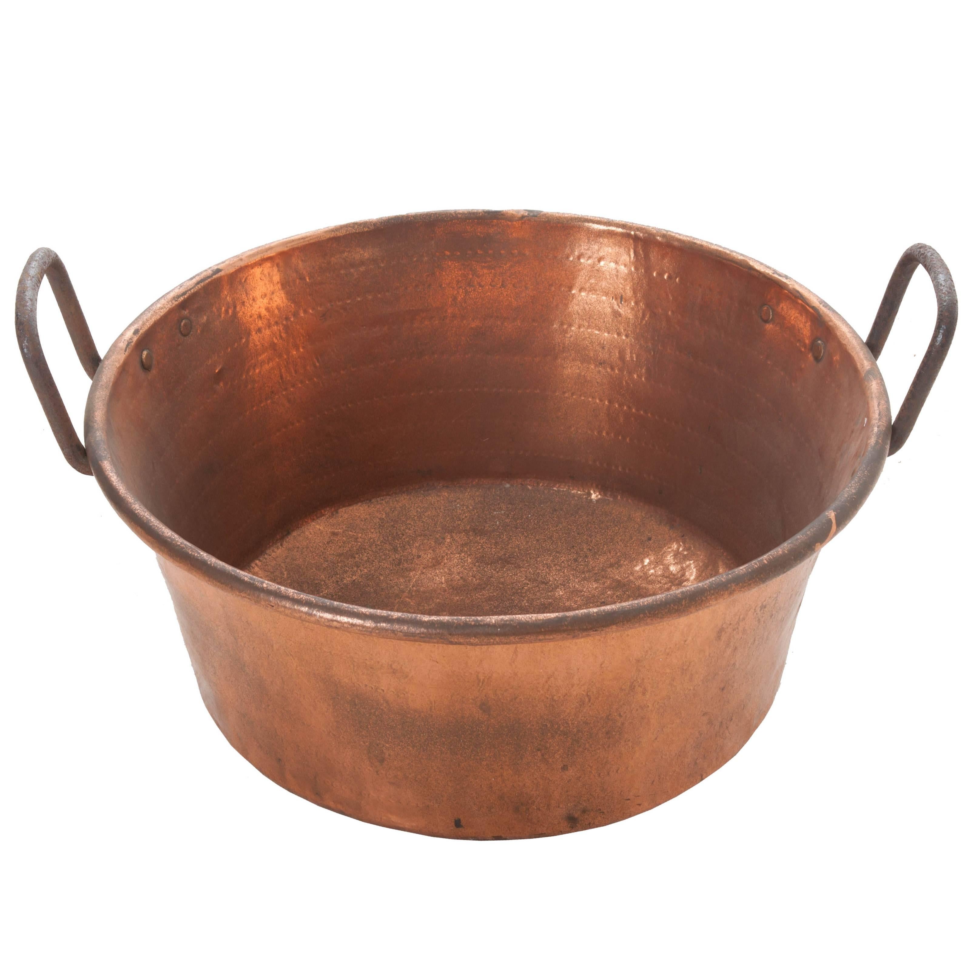 Large 19th Century French Copper Jam Pan