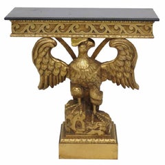 Georgian Style Carved Eagle Giltwood Console Table