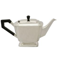 Sterling Silver Teapot, Art Deco Style, Antique George VI