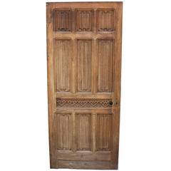18th Century Carved Linen Fold Oak Door
