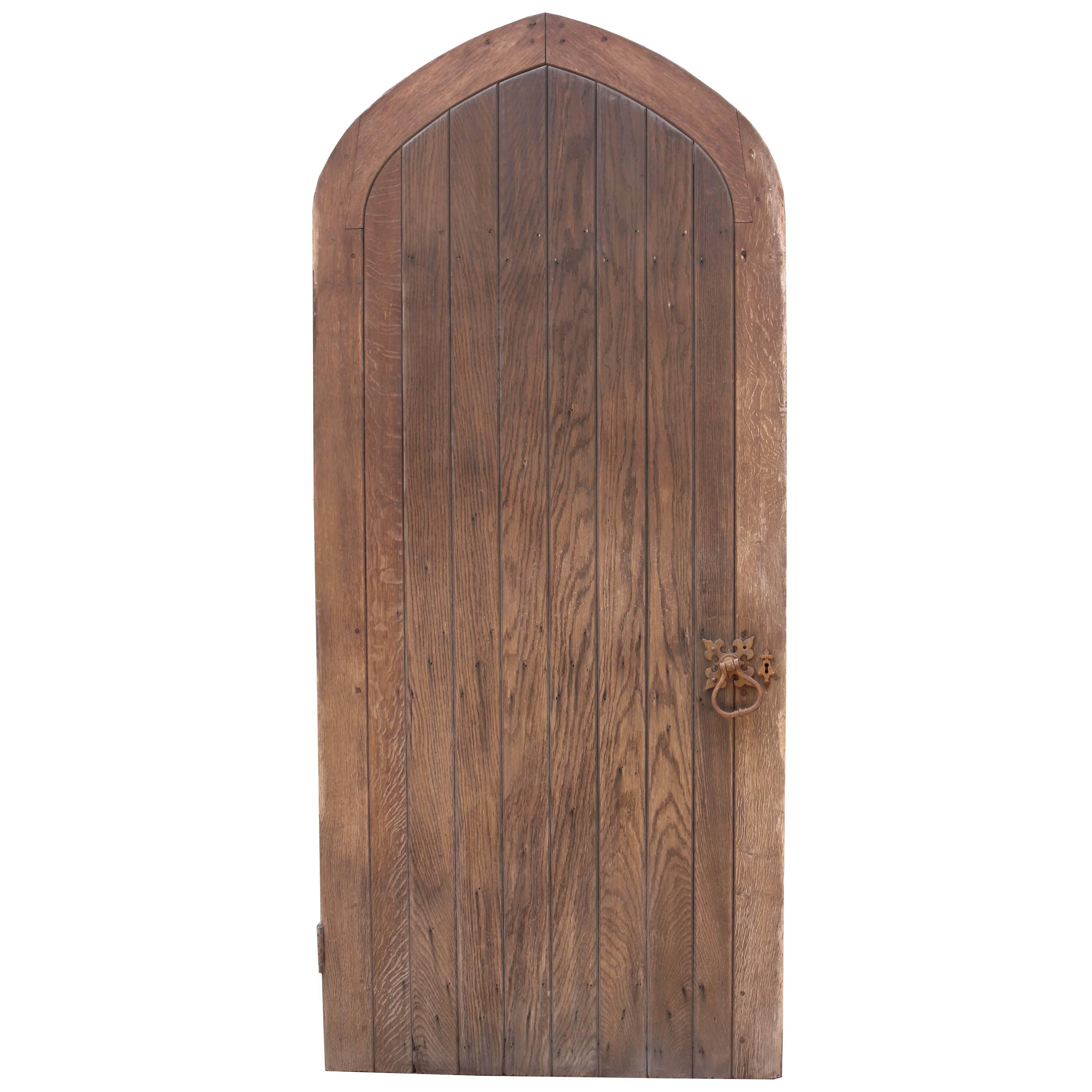 Late 19th Century Arched Oak Exterior Door