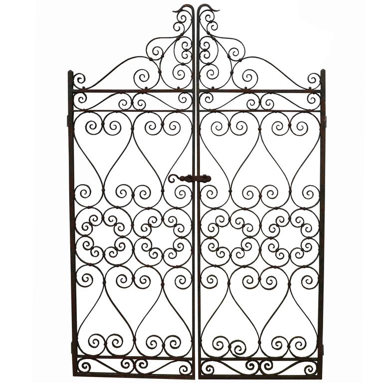 Pair Of Early 20th Century Wrought Iron Pedestrian Gates At 1stdibs Pair Of Early 20th Century Wrought Iron Pedestrian Gates For