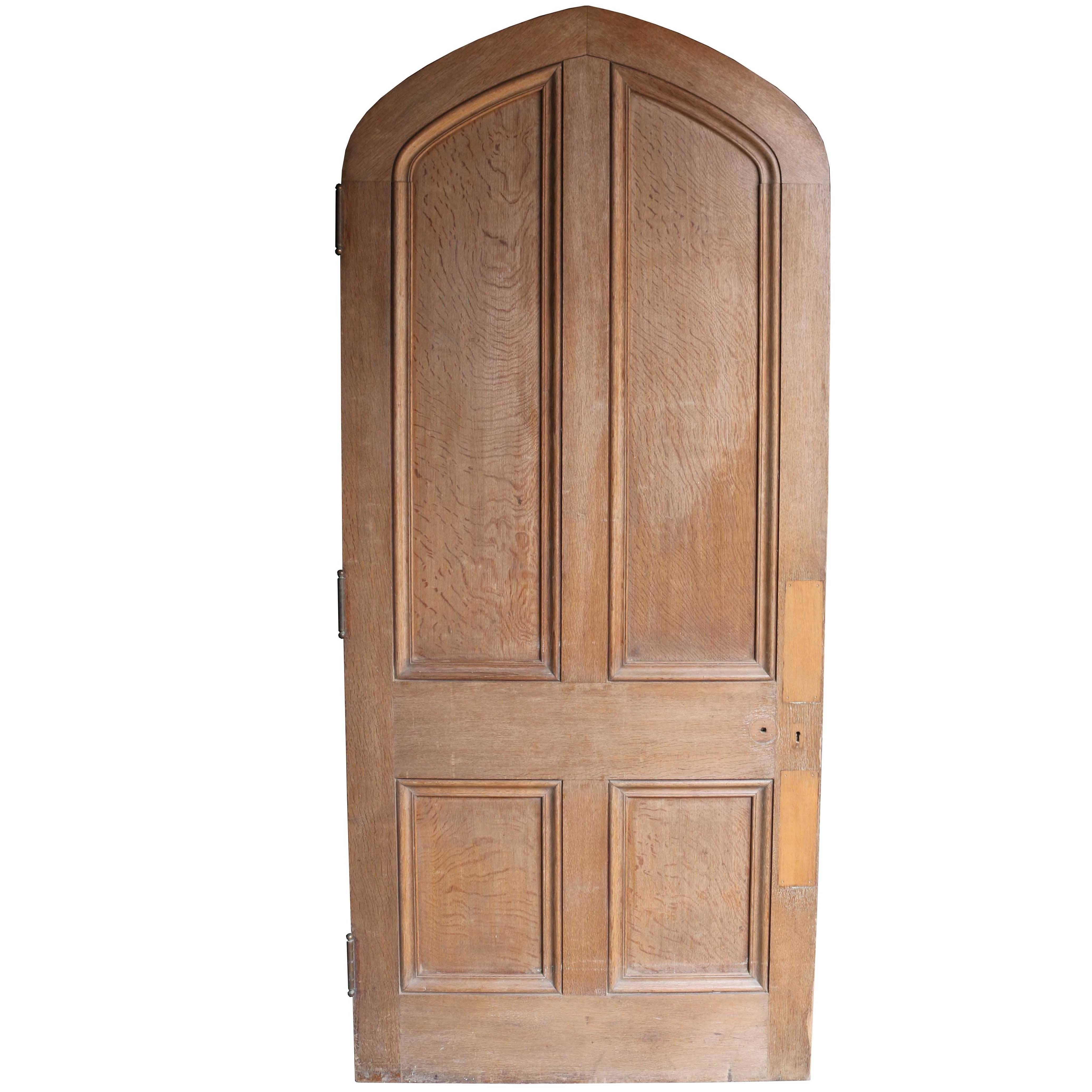 Large Victorian Arched Oak Door