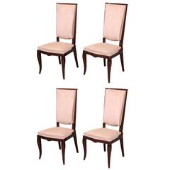 Set of 4 French Art Deco Dining Room Chairs