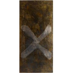 Martha Sturdy, Contemporary, Resin, Acid, Patina on Steel Canvas, Success "X"