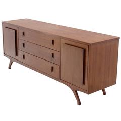 Sculptural Leg Mid-Century Modern Walnut Dresser Credenza 10