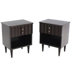 Vintage Pair of Ebonized Mid Century Modern Ebonized End Side Tables