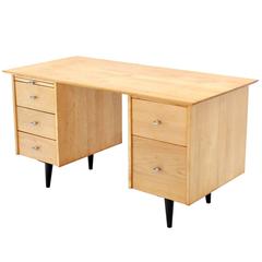 Paul McCobb Solid Birch Double Pedestal Desk