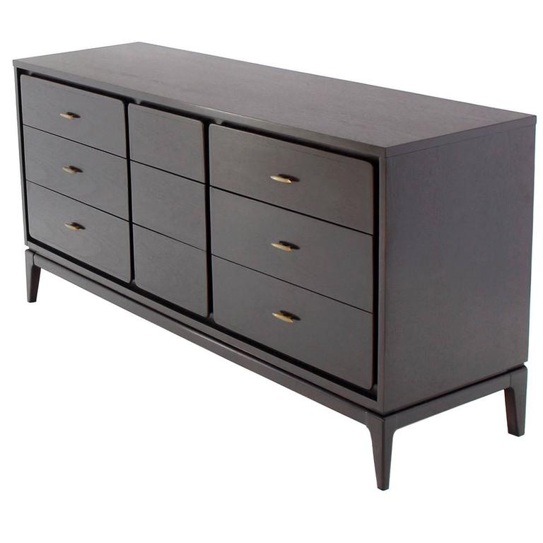 Mid Century Modern Ebonized Five Drawer Dresser For Sale at 1stdibs