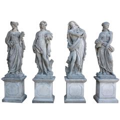 Set of Hand-Carved Four Seasons Statues in Vicenza Stone 6