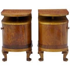 Pair of 20th Century Art Deco Birch Bedside Cabinets