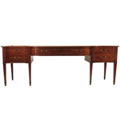 Antique Long Georgian Mahogany Serpentine Sideboard, c 1800, England