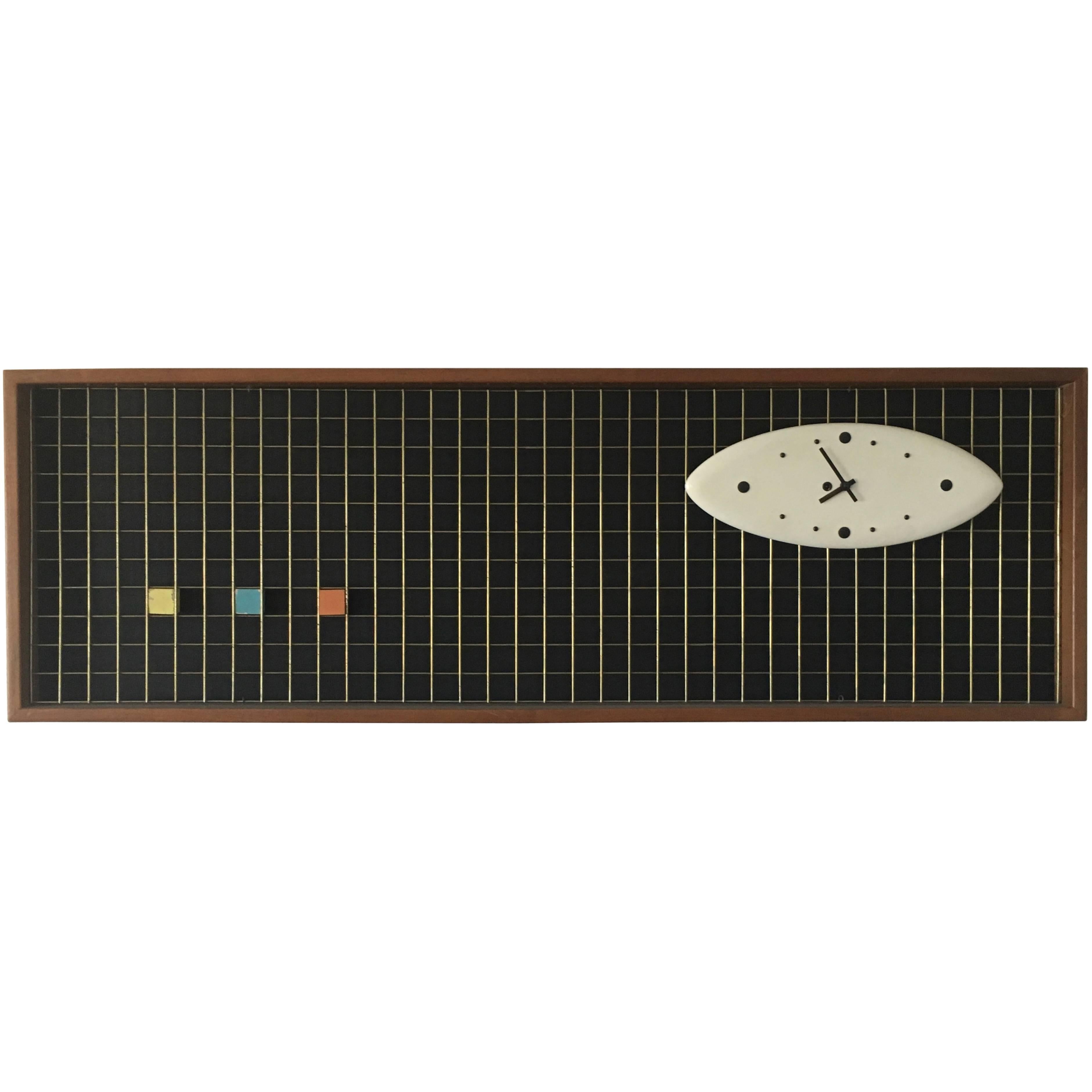 Vintage Peter Pepper Matrix Clock, California, 1958 For Sale at 1stDibs