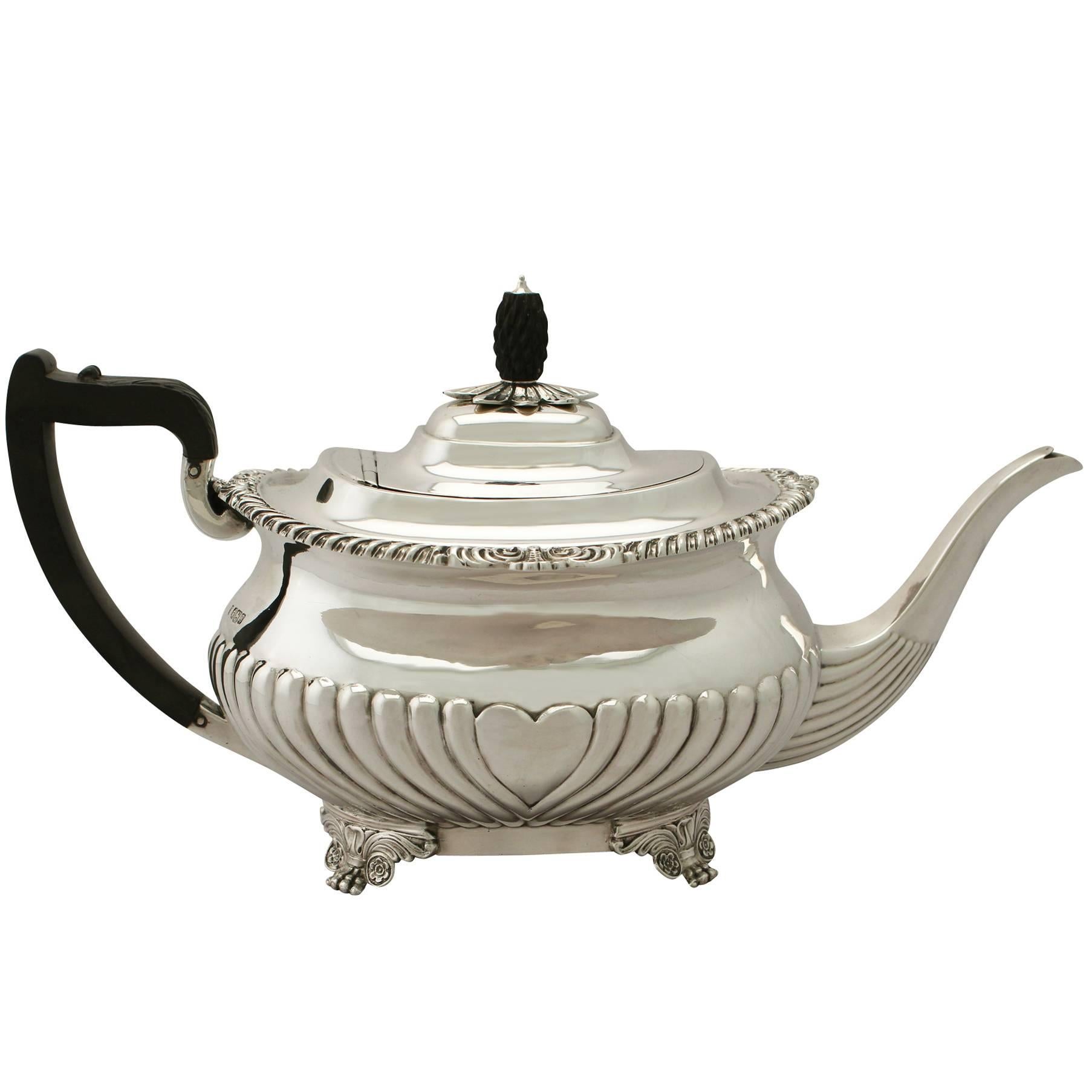 Sterling Silver Teapot, Antique Victorian