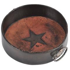 Rare Early 19th Century Leather Wine Coaster 2