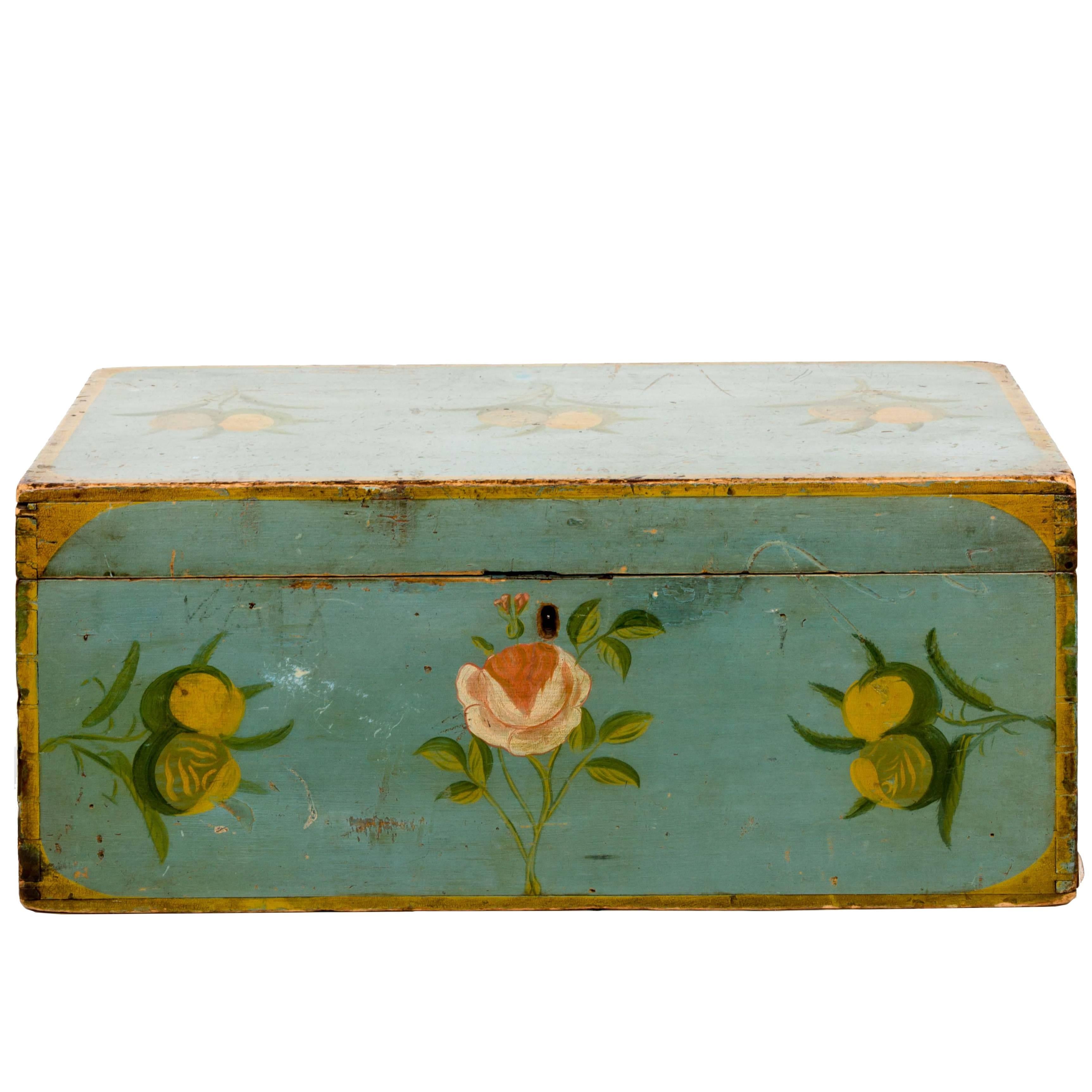 Painted American Folk Art Box For Sale